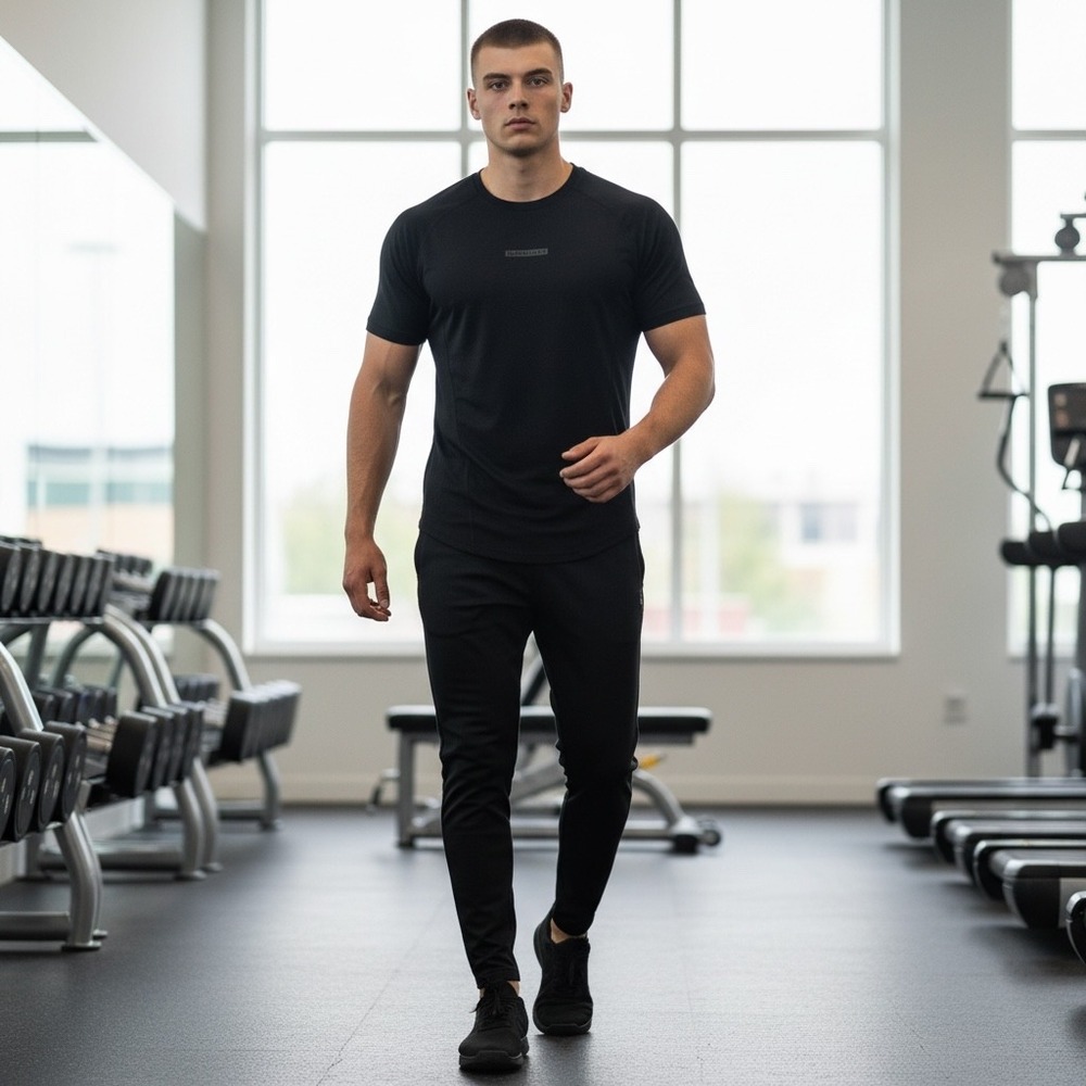 Alphalete Mens Performance T-Shirt Black Short Sleeve Athletic Fit Size‎ S